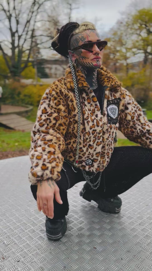 Golden Leopard Crop Jacke M