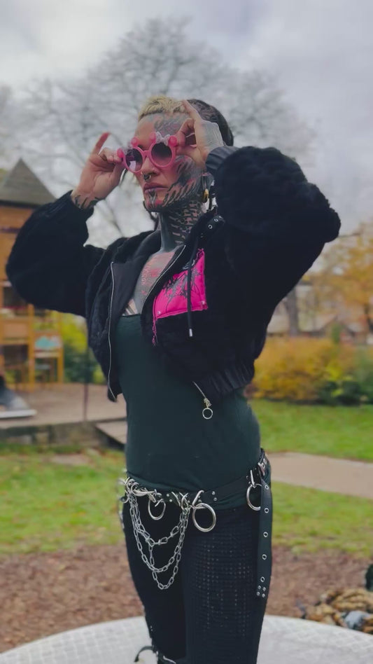 Pink Tribal Crop Jacke XS/S