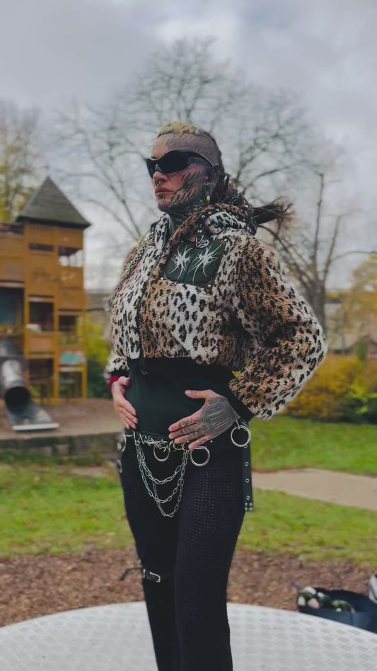 Golden Leopard Crop Jacke S